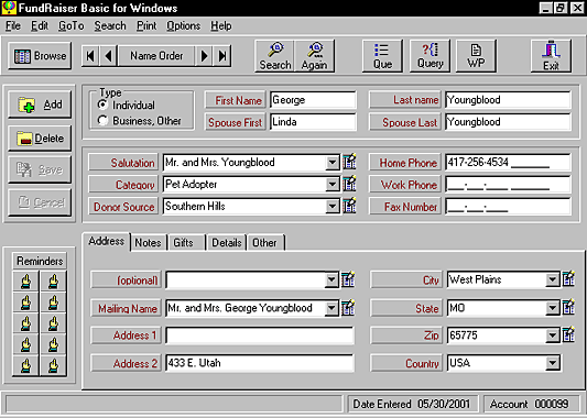 FundRaiser Basic Screenshot